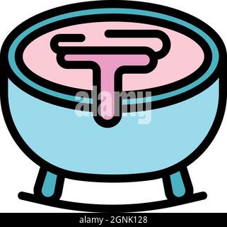 Hot jacuzzi icon. Outline hot jacuzzi vector icon color flat isolated Stock Vector