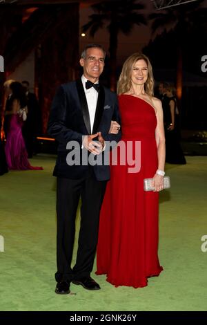 Los Angeles Mayor Eric Garcetti and wife Amy Wakeland attend The Academy Museum of Motion Pictures Opening Gala at The Academy Museum of Motion Pictures on September 25, 2021 in Los Angeles, California (Photo by Brian Feinzimer/Sipa USA) Stock Photo