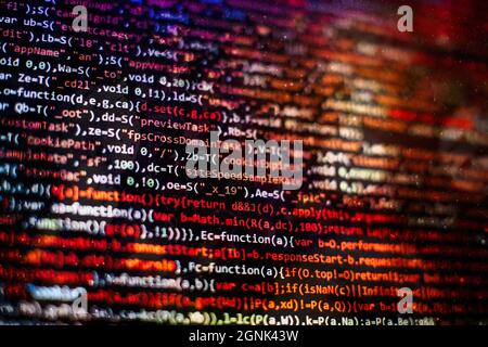 Web programming functions on laptop on laptop. IT business. Python code computer screen. Mobile application design Concept. Stock Photo