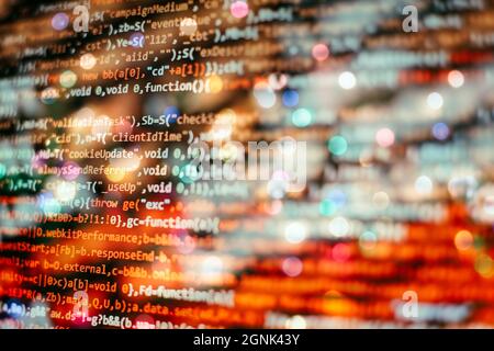 Web programming functions on laptop on laptop. IT business. Python code computer screen. Mobile application design Concept. Stock Photo