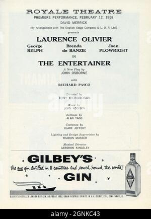 LAURENCE OLIVIER as Archie Rice in the original stage production of THE ...