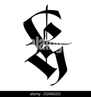 Letter H, in the Gothic style. Vector. Alphabet. The symbol is isolated on  a white background. Calligraphy and lettering. Medieval Latin letter. Logo  Stock Vector Image & Art - Alamy