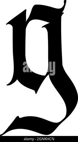 Letter G, in the Gothic style. Vector. Alphabet. The symbol is