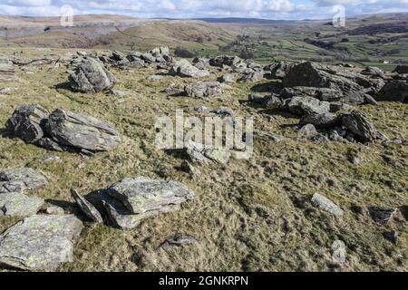 Classic landforms of the British Isles - the Norber Erratics Stock Photo