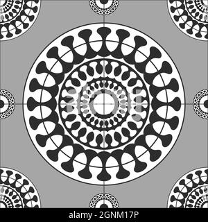 Floor tile in Art deco, art nouveau style, seamless vector pattern. Stock Vector