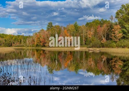The Chippewa River on a pretty autumn day. Stock Photo