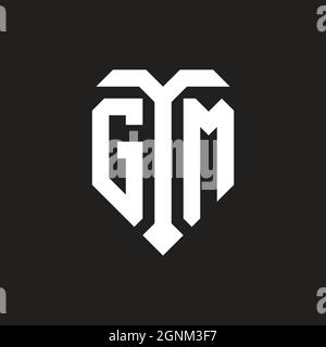 GS logo with shield white orange shape design template isolated on black background Stock Vector