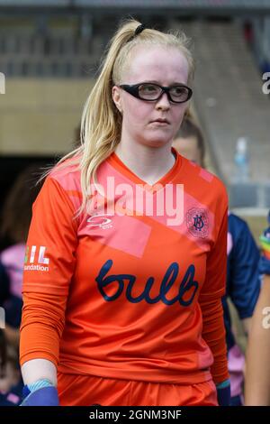 London, UK. 26th Sep, 2021. Dulwich goalkeeper Mia North (1 Dulwich Hamlet) (on loan from West Ham) walking out at the London and South East Regional Womens Premier League game between Dulwich Hamlet and Dartford at Champion Hill in London, England. Credit: SPP Sport Press Photo. /Alamy Live News Stock Photo