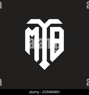 MN logo with shield white orange shape design template isolated on black background Stock Vector