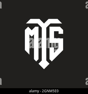 NG logo with shield white orange shape design template isolated on black background Stock Vector