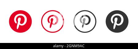 Collection of popular social media logo. Social media icons. Realistic set. Vector illustration Stock Vector