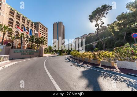 Monaco, Monaco - July 08 2008: Driveway of Monte-Carlo Bay Hotel. Stock Photo