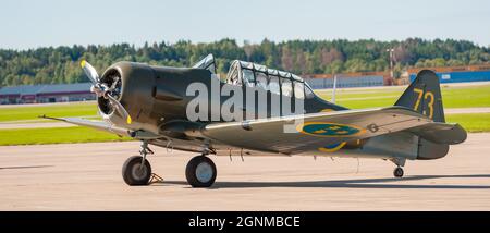 Gothenburg, Sweden - August 30 2008: SK16 Harvard SE-FVU at Göteborg Aero Show.. Stock Photo