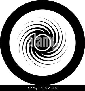 Black hole spiral shape vortex portal icon in circle round black color vector illustration solid outline style simple image Stock Vector