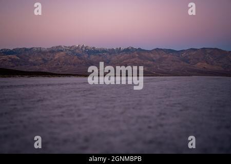 Morning Light Casts on Telescope Peak in Death Valley National Park Stock Photo