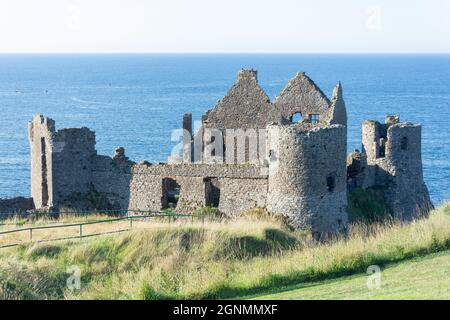 Medieval Dunluce Castle (Dun Libhse)ruins, Dunluce, County Antrim, Northern Ireland, United Kingdom Stock Photo