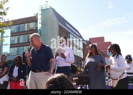 New York Senator Chuck Schumer at Robert Cornegy Jr.'s 2nd Annual Battle of the HBCU Bands Stock Photo