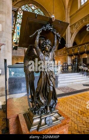 Lectern in Holy Trinity Sloane Square, a large Anglican church in Sloane Street in the Royal Borough of Kensington & Chelsea, central London SW1 Stock Photo