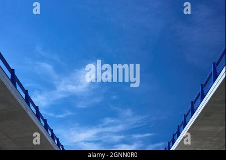 detail of a lower view of a bridge on a freeway Stock Photo