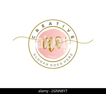 AO Feminine logo beauty monogram and elegant logo design, handwriting logo of initial signature, wedding, fashion, floral and botanical with creative Stock Vector