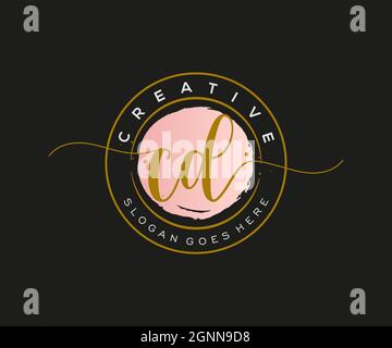 CD Feminine logo beauty monogram and elegant logo design, handwriting logo of initial signature, wedding, fashion, floral and botanical with creative Stock Vector