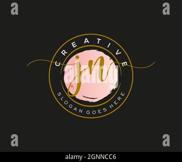 JN Feminine logo beauty monogram and elegant logo design, handwriting logo of initial signature, wedding, fashion, floral and botanical with creative Stock Vector