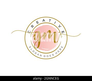 Initial gm beauty monogram and elegant logo design, handwriting • wall  stickers m, gm, wedding