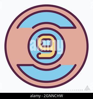 Icon Billiard - Line Cut Style - Simple illustration, Editable stroke, Design template vector, Good for prints, posters, advertisements, announcements Stock Vector