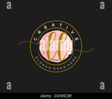 LL Feminine logo beauty monogram and elegant logo design, handwriting logo of initial signature, wedding, fashion, floral and botanical with creative Stock Vector