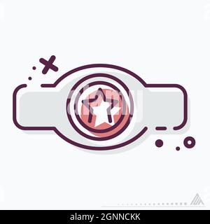 Icon Boxing Medal - MBE Syle - Simple illustration, Editable stroke, Design template vector, Good for prints, posters, advertisements, announcements, Stock Vector