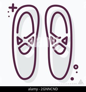 Icon Ballet Shoes - MBE Syle - Simple illustration, Editable stroke, Design template vector, Good for prints, posters, advertisements, announcements, Stock Vector