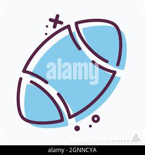 Icon American Football - MBE Syle - Simple illustration, Editable stroke, Design template vector, Good for prints, posters, advertisements, announceme Stock Vector