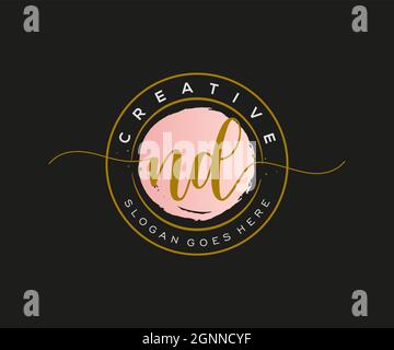 ND Feminine logo beauty monogram and elegant logo design, handwriting logo of initial signature, wedding, fashion, floral and botanical with creative Stock Vector