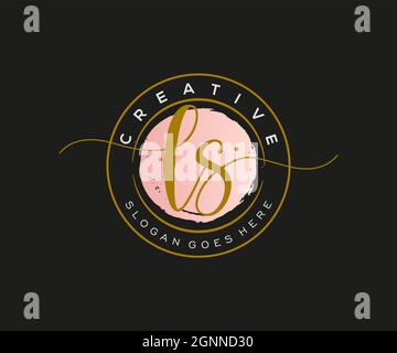 LS Feminine logo beauty monogram and elegant logo design, handwriting logo of initial signature, wedding, fashion, floral and botanical with creative Stock Vector