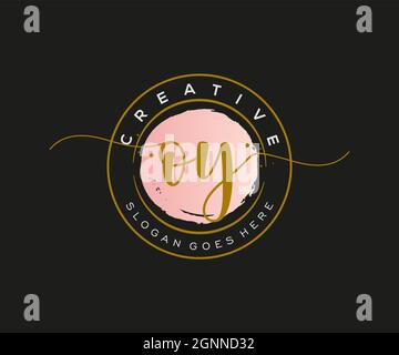 OY Feminine logo beauty monogram and elegant logo design, handwriting logo of initial signature, wedding, fashion, floral and botanical with creative Stock Vector