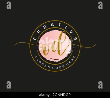 OD Feminine logo beauty monogram and elegant logo design, handwriting logo of initial signature, wedding, fashion, floral and botanical with creative Stock Vector