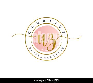 UZ Feminine logo beauty monogram and elegant logo design, handwriting logo of initial signature, wedding, fashion, floral and botanical with creative Stock Vector