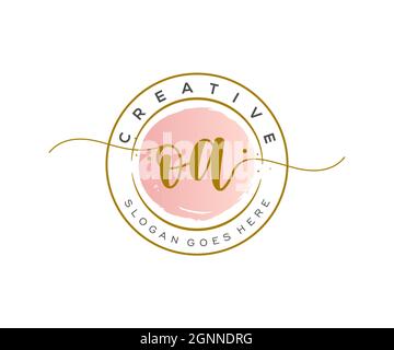 OA Feminine logo beauty monogram and elegant logo design, handwriting logo of initial signature, wedding, fashion, floral and botanical with creative Stock Vector