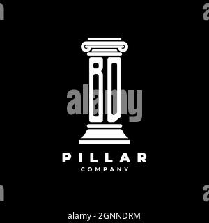 BD Monogram Logo Letter Pillars shape lawyer style vector, law firm company isolated in black background Stock Vector