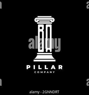 BA Monogram Logo Letter Pillars shape lawyer style vector, law firm company isolated in black background Stock Vector