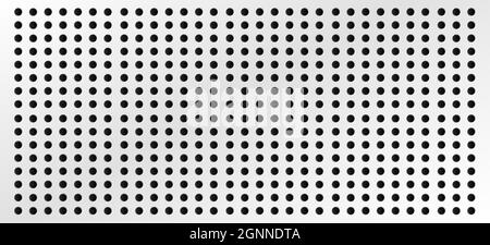 Peg board with round holes. White peg board perforated texture background for working bench tools. Vector illustration. Stock Vector