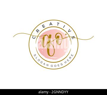 QO Feminine logo beauty monogram and elegant logo design, handwriting logo of initial signature, wedding, fashion, floral and botanical with creative Stock Vector