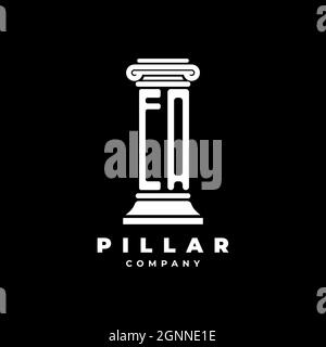 EA Monogram Logo Letter Pillars shape lawyer style vector, law firm company isolated in black background Stock Vector