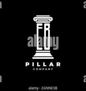 EB Monogram Logo Letter Pillars shape lawyer style vector, law firm company isolated in black background Stock Vector