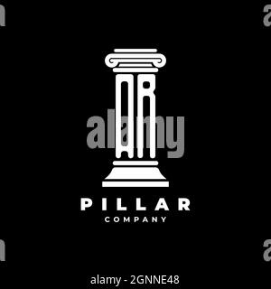 AR Monogram Logo Letter Pillars shape lawyer style vector, law firm company isolated in black background Stock Vector