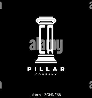 CA Monogram Logo Letter Pillars shape lawyer style vector, law firm company isolated in black background Stock Vector