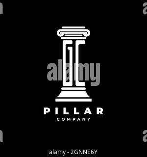 GC Monogram Logo Letter Pillars shape lawyer style vector, law firm company isolated in black background Stock Vector