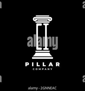 CI Monogram Logo Letter Pillars shape lawyer style vector, law firm company isolated in black background Stock Vector