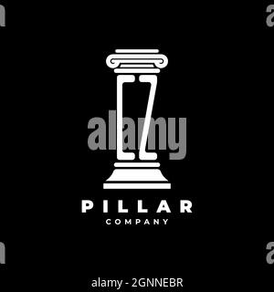 CZ Monogram Logo Letter Pillars shape lawyer style vector, law firm company isolated in black background Stock Vector