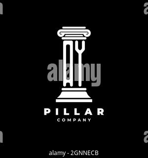 AY Monogram Logo Letter Pillars shape lawyer style vector, law firm company isolated in black background Stock Vector